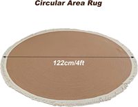 Tapis rond en coton tressé de style rustique en jute, fabrication ODM/OEM, diamètre 4 pieds, tapis tissé en corde de coton pour chambre à coucher