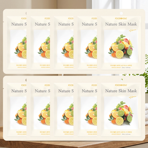 [BEST] Masque en tissu hydratant pour le visage à la vitamine C Foodaholic Nature Skin, lot de 10, format voyage, soin coréen - Product Image 2