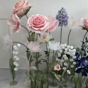 Fleurs artificielles coquelicot Rose papier fleurs mariage décoration Festival fournitures fête centre commercial Photo accessoires vitrine - Product Image 5