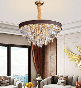 Lustre moderne en cristal de pyramide de salon d'hôtel de lumière pendante suspendue pour la salle à manger - Product Image 2