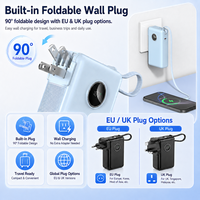 Cargador Portátil de 20000mAh, Mini Banco de Energía con Opciones de Enchufe para UE, Reino Unido y EE. UU., Cable Tipo-C Integrado, Carga Rápida de 35W