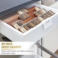 Organisateur d'épices en bois d'acacia pour cuisine, plateau de rangement pour tiroir à épices avec 28 bocaux pour armoires de cuisine
