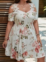 Nouvelle robe imprimée pour femmes grandes tailles, robe élégante d'été, robe tendance amincissante à la taille