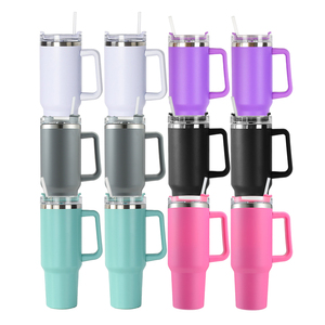 Miễn phí vận chuyển USA kho 40oz thép không gỉ cách nhiệt du lịch trại Mug 40oz bột tráng Cốc Cốc có tay cầm Wang - Product Image 2