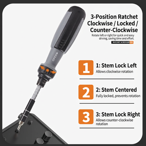 11 In 1 Ratcheting <b>Screwdriver</b> Set With Interchangeable Bits Cross Phillips Head Matte Finish Anti Slip Handle Diy Tools - Product Image 5