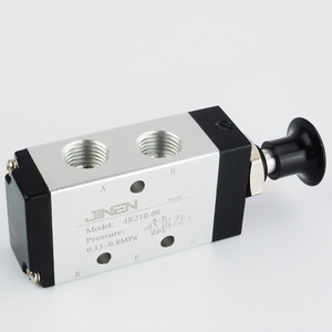 วาล์วนิวแมติกแบบแมนนวล Jinen รุ่น 4R210-08 ควบคุมด้วยลม พร้อมช่องลมเข้า 1 ช่อง และช่องลมออก 2 ช่อง ใช้สำหรับการเปลี่ยนทิศทาง - Product Image 1