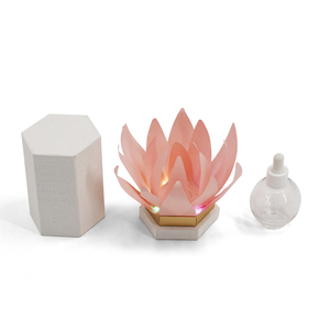 Boîte cadeau rigide hexagonale de luxe avec éclairage LED, design <span class=keywords><strong>lotus</strong></span> rose, pour l'emballage d'huiles essentielles et de parfums - Product Image 3