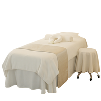 Ensemble de draps de Table de Massage personnalisés blancs Couverture de Table de Massage matelassée de couleur unie douce Couvre-lit de Salon de beauté respirant