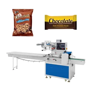 High speed small biscuit cookies flow packing machine