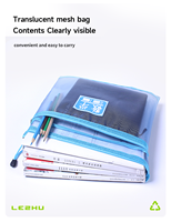 Pochette de classement A5 transparente en nylon durable, anti-déformation, avec fermeture éclair, pour papeterie et livres – Vente directe usine