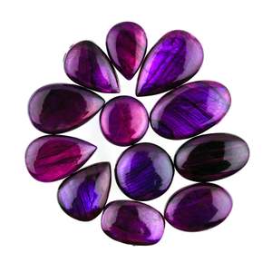 Cabujones de labradorita morada, 5 piezas, piedras preciosas pulidas para hacer joyas, envoltura de alambre DIY - Product Image 1