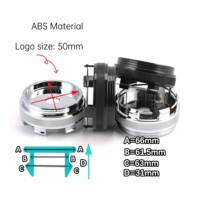 Capuchon de moyeu central de moyeux de roue de 66mm Capuchon de moyeu de jante universel Auto No Logo Fit for 50mm logo Stickers K66 Straight High Cap