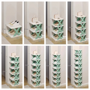 <span class=keywords><strong>Amazon</strong></span> offre spéciale Étagères à chaussures pliantes en <span class=keywords><strong>plastique</strong></span> PP Plaque d'épissage multicouche détachable Portable Assemblage facile pour la maison - Product Image 6