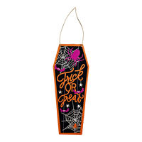 Plaque murale suspendue en bois pour Halloween, motif squelette, araignée, chauve-souris, sorcières Hocus Pocus, pour porte ou intérieur, ornement de fête
