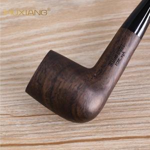 Muxiang Wood Smoking Pipe Bent Type 9mm Carbon Filter Tobacco Pipe For Personal Gift - Product Image 3