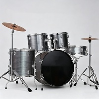 Batterie de percussions 5 fûts 3 cymbales pour débutants et entraînement, vente en gros