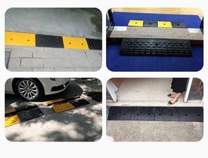 Rampe di gomma per carichi pesanti giallo nero ad alta intensità visibilità prismatica auto moto Anti-graffio passo in salita carreggiata - Product Image 6