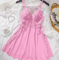 Promotion Été 2026 Ensemble de Lingerie de Mariée de Luxe Sexy en Dentelle Transparente et Soie de Lait Dobby 3 Pièces : Robe Longue à Manches Longues, Robe Nuisette et Chemise de Nuit