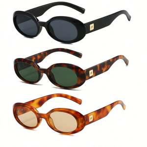 Gafas de Sol Retro de Moda 2025 para Hombre y Mujer, con Remaches, Estilo Punk, Protección UV400, Montura Pequeña Ovalada con Diseño de Leopardo - Product Image 1