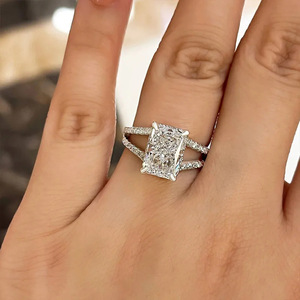 Anello di fidanzamento quadrato a doppio strato per donna, elegante gioiello da dito alla moda - Product Image 6