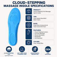 Semelles de sport Cloud-Stepping pour massage des pieds, amorti en nid d'abeille pour la zone cardiaque, légères, élastiques, absorbant les chocs, respirantes