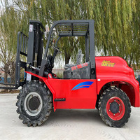 Chariot élévateur tout-terrain 4x4, chariot élévateur diesel pour chantier, entrepôt et manutention de matériaux en extérieur