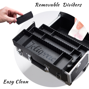 Professional <b>Makeup</b> Train <b>Case</b> with 6 Trays Shoulder Strap Large <b>Makeup</b> Organizer Box Portable Cosmetic Travel <b>Case</b> with Divider - Product Image 3