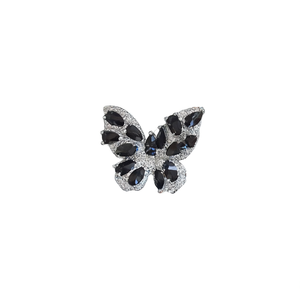 Pendientes de Mariposa E2485 con Cristales Negros de Corte Marquesa y Aleación de Rhinestone, Joyería de Moda para Mujer - Product Image 1