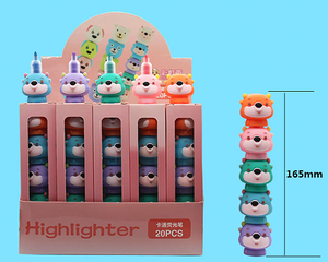 Petit quantité minimale de commande Stock vache chien ours design cadeaux créatifs 5 coloré mignon <span class=keywords><strong>kawaii</strong></span> <span class=keywords><strong>surligneur</strong></span> à empiler pour enfants étude <span class=keywords><strong>dessin</strong></span> stylo de marque - Product Image 6
