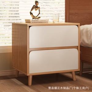 Wooden bedside table, simple bedroom bedside storage <b>cabinet</b>, easy home use bedside shelf, <b>small</b> apartment storage <b>cabinet</b> - Product Image 5