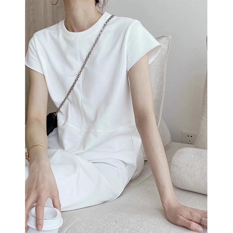 Hot Sale Women's Summer Blank Dress Long Tee Shirts Girls Casual Plus Size  Loungewear Bodycon Split Cotton Maxi T Shirt Dresses| Alibaba.com