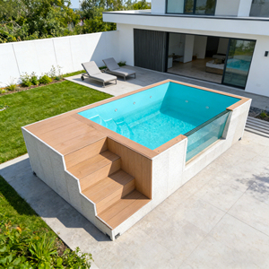 Terrific Quality Fiberglass Multifunctional Complete Prefab Outdoor Mosaic Design Accessories Swimming Pool container pool - Product Image 3