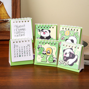 Cute Panda Desk <b>Calendar</b> 2026 Mini Cartoon Desktop Planner With Holiday Info - Product Image 4