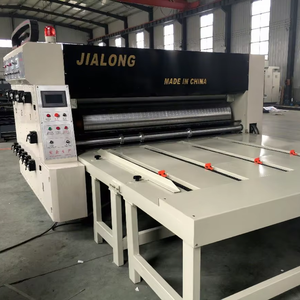 Machine d'impression flexographique et de rainurage semi-automatique à alimentation par chaîne pour carton ondulé 2 couleurs / machine pour la fabrication de boîtes en carton - Product Image 1