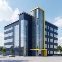 Bâtiment de bureau en structure acier multi-niveaux personnalisé, bâtiment stable, durable et élégant, conforme aux normes GB ASTM