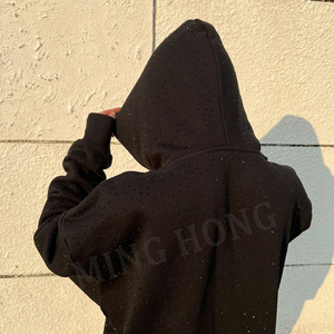 Fabricant Design Sweat à capuche streetwear imprimé bouffant de haute qualité pour hommes Sweat à capuche lourd avec strass - Product Image 5