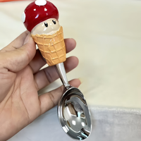 Ensemble de vaisselle en résine Art Déco personnalisable - Cuillères créatives pour dessert et café pour les fêtes de Noël et d'anniversaire