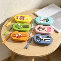 Étui de rangement portable pour lunettes de soleil motif dessin animé, pochette en silicone incassable pour organisateur DIY, modèle CN D Groupe B