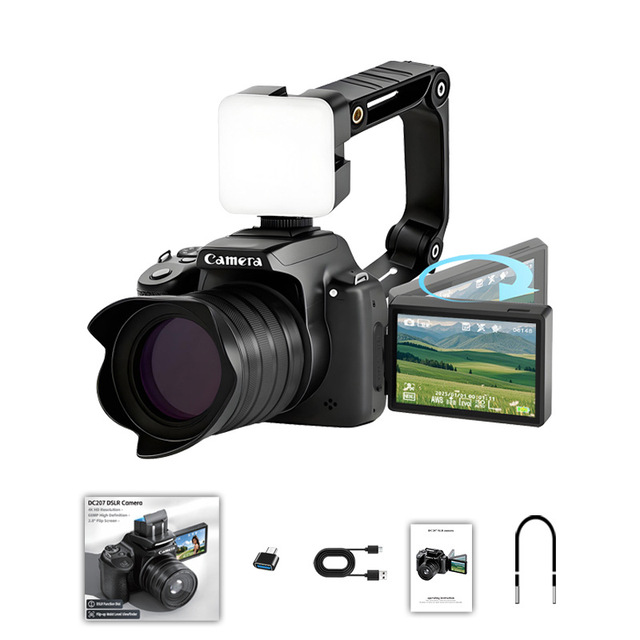 Fashion 64MP DC207 HD Wi-Fi Digital Camera 4k Dual Lens CMOS Sensor SD Card Night Vision Flip Screen Waterproof Shockproof