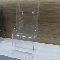 Support de présentation de prospectus en acrylique transparent pour comptoir, idéal pour les magasins, cafés, restaurants et la publicité