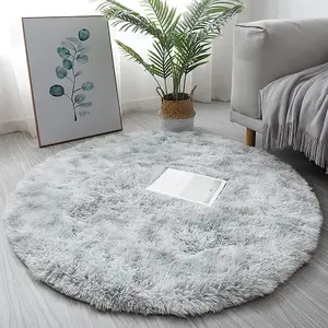 Round Rug Carpets Room Plush Decoration Thicker Pile Rug for Living Room Soft Home Decor Bedroom Kid Polyester Modern 10 Pieces