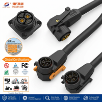Connecteur de câble droit M29-2+8-80A, prise/prise de courant, étanche IP67, 600V, boîtier en nylon, contact en laiton, montage sur panneau, borne de connexion