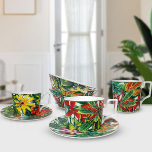 Tropisches Regenwald-Design Geschirr-Set Keramik Servierschale Kaffeetasse Bone China Teller Hotel-Teller Becher Tasse & Untertasse - Product Image 6