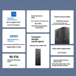 คอมพิวเตอร์ตั้งโต๊ะ Dell ECS1250 รุ่นดั้งเดิม ซีพียู Core I3 แรม DDR5  พร้อม SSD NVMe สำหรับใช้งานที่บ้าน สำนักงาน ธุรกิจ พร้อมจอภาพขนาด 21.5 นิ้ว - Product Image 2
