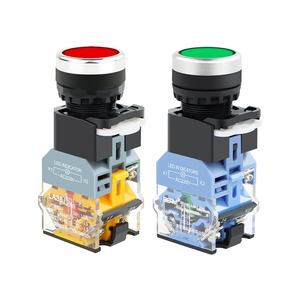 22mm với công tắc nút ánh sáng tự khóa tự đặt lại 1No 1Nc Đầu phẳng la38 công tắc nút nhấn với ánh sáng - Product Image 1