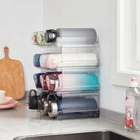 Organisateur de bouteilles d'eau empilable pour armoire, en plastique, pour réfrigérateur, porte-gobelets