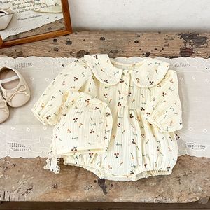 Mono de Bebé Niña Estilo Ins Primavera 2026 con Cuello de Muñeca y Estampado Floral, Mono de Algodón Puro Suave para Bebés y Niños Pequeños - Product Image 2