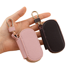 Premium Leather Keychain <b>Wallet</b> | Zipper Key <b>Holder</b> Case for Car & House Keys - Product Image 2