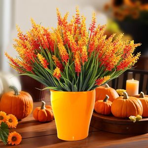 Ornement de tiges de blé artificielles d'automne, grappes de céréales, herbe de simulation, verdure, plante en pot pour jardin, cour, salon - Product Image 3