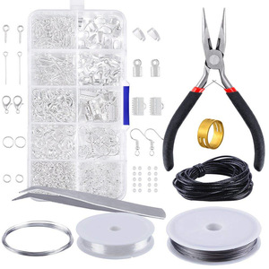 Diy Jewelry Making Kit Alloy Findings With Pliers <b>Wire</b> And Tools For <b>Crafting</b> Earrings Necklaces Bracelets - Product Image 1